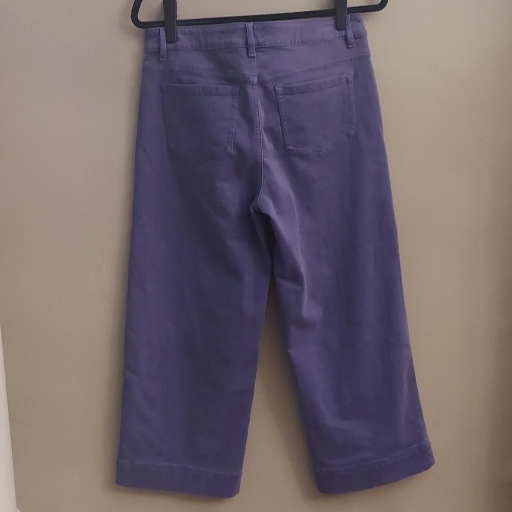 J JILL Wide-Leg Classic Cropped Midrise Jeans In Light French Violet - Picture 11 of 16